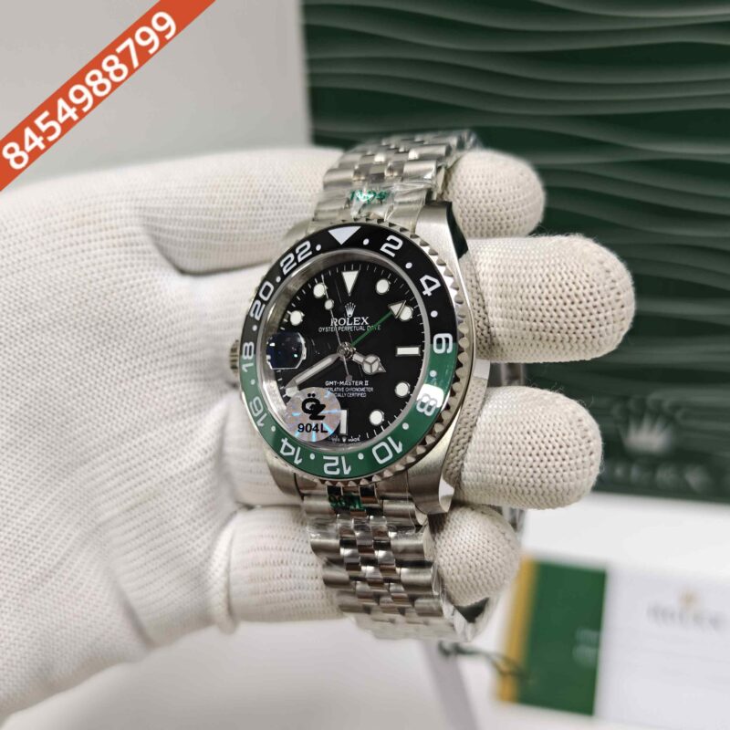 Rolex GMT-Master II “Sprite” Jubilee Bracelet Steel Black Dial Semi ETA Swiss Automatic Watch - Image 2