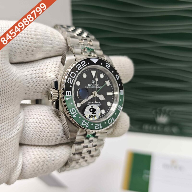 Rolex GMT-Master II “Sprite” Jubilee Bracelet Steel Black Dial Semi ETA Swiss Automatic Watch - Image 3
