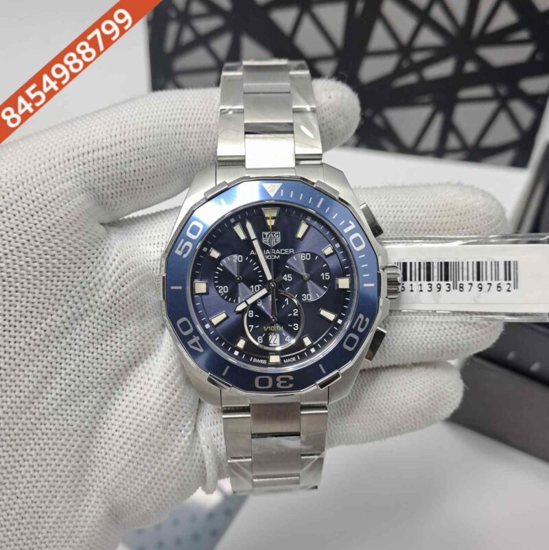 TAG Heuer Aquaracer 300M Chronograph CAY111B Steel Drak Blue Dial Store Quality Swiss Quartz Watch