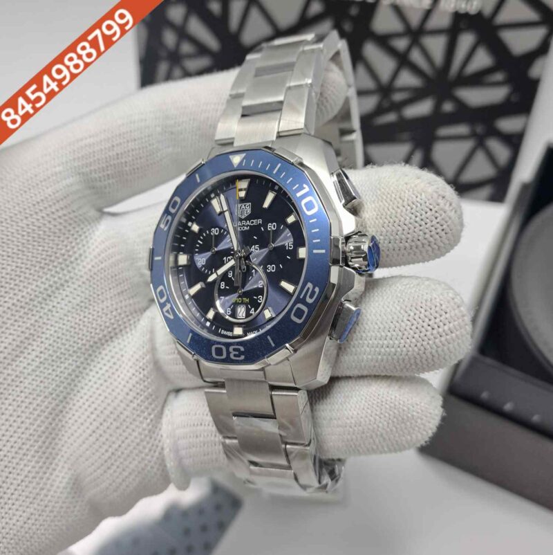 TAG Heuer Aquaracer 300M Chronograph CAY111B Steel Drak Blue Dial Store Quality Swiss Quartz Watch - Image 2