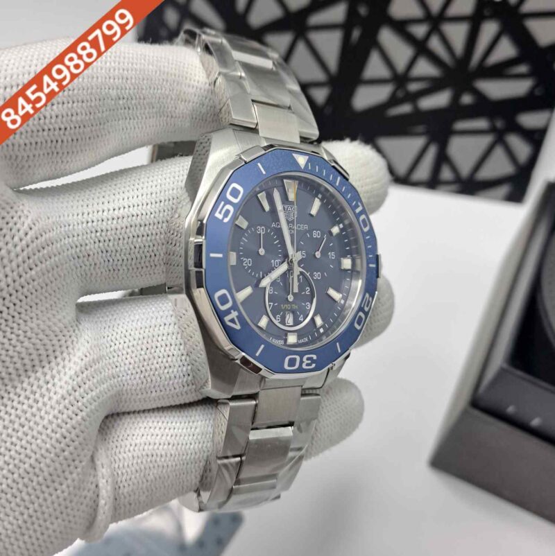 TAG Heuer Aquaracer 300M Chronograph CAY111B Steel Drak Blue Dial Store Quality Swiss Quartz Watch - Image 3
