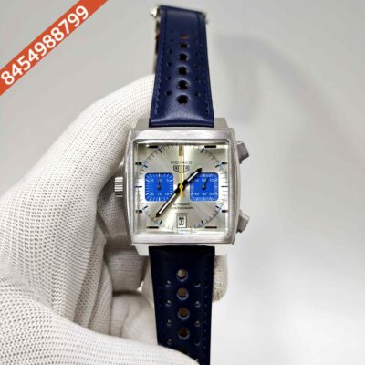 TAG Heuer Monaco Chronograph Racing Blue-Titanium Steel Blue Leather Strap Swiss Automatic Watch