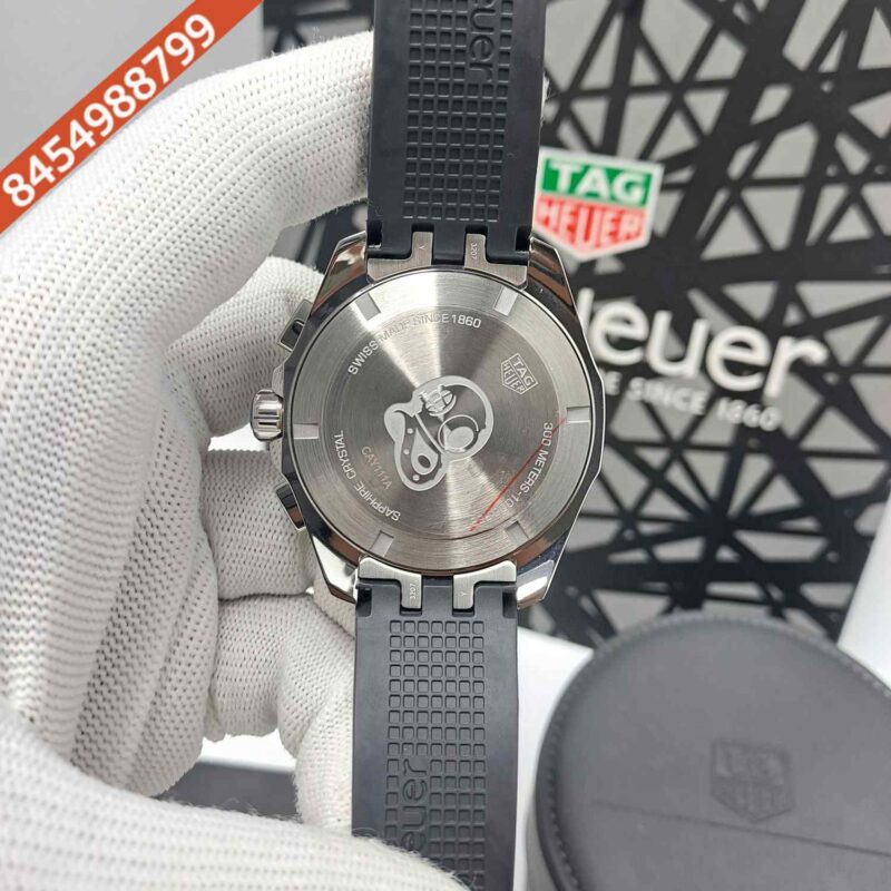 Tag Heuer Aquaracer Chronograph Steel Black Dial Black Rubber Strap Store Quality Swiss Automatic Watch - Image 4