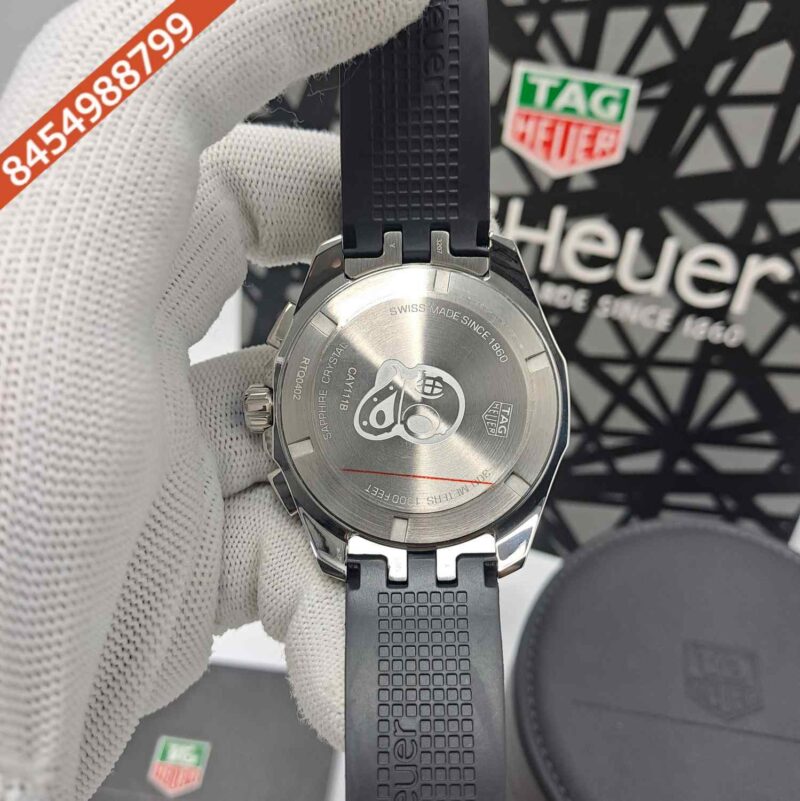 Tag Heuer Aquaracer Chronograph Steel Blue Dial Black Rubber Strap Store Quality Swiss Automatic Watch - Image 4