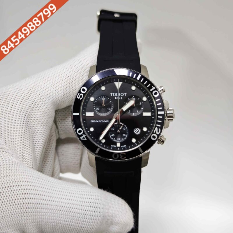 Tissot T-Race Chronograph Full Black Dial Rubber Strap Swiss Watch