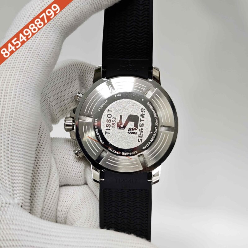 Tissot T-Race Chronograph Full Black Dial Rubber Strap Swiss Watch - Image 4