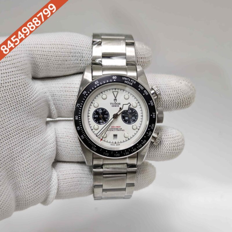 Tudor Black Bay Chrono Panda M7936 White Dial Steel Strap Swiss Automatic Watch