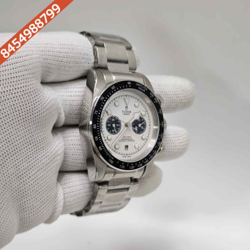 Tudor Black Bay Chrono Panda M7936 White Dial Steel Strap Swiss Automatic Watch - Image 3