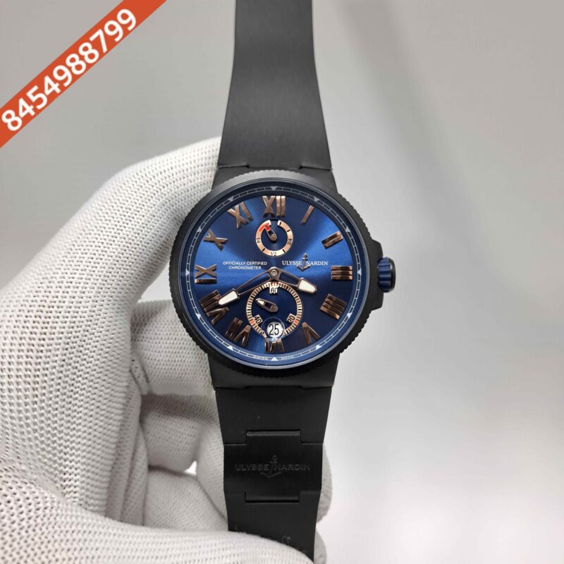 Ulysse Nardin Marine Chronometer Blue Dial Black Rubber Strap Swiss Automatic Watch