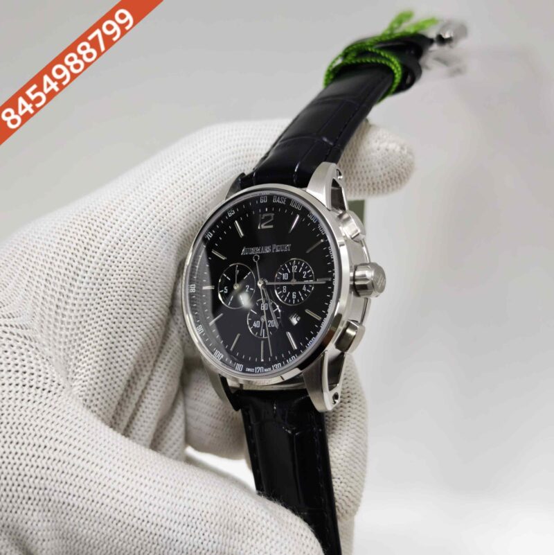 Audemars Piguet Code 11.59 Automatic Chronograph Steel Black Dial Leather Strap Swiss Automatic Watch - Image 2