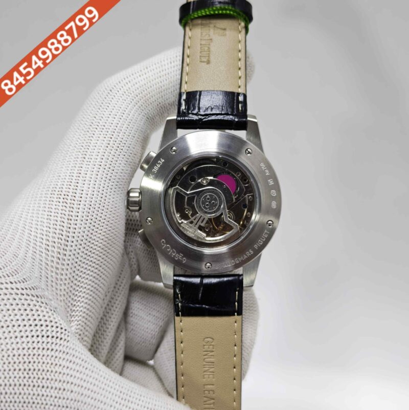Audemars Piguet Code 11.59 Automatic Chronograph Steel Black Dial Leather Strap Swiss Automatic Watch - Image 4