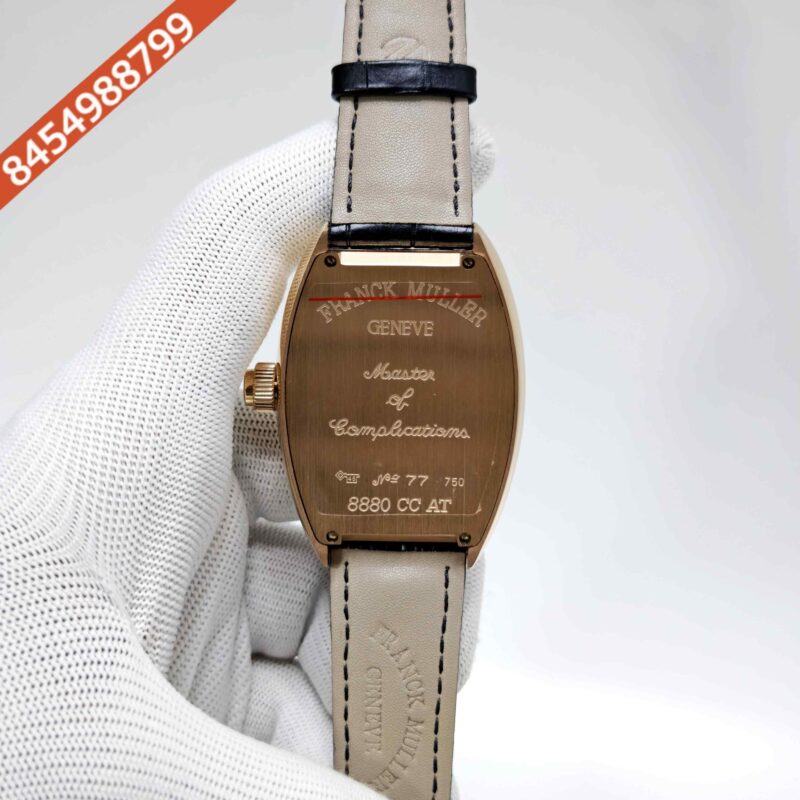 Franck Muller Casablanka Vegas Black Dial Black Leather Strap Automatic Watch - Image 4