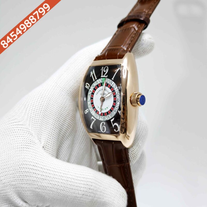 Franck Muller Casablanka Vegas Brown Dial Brown Leather Strap Swiss Automatic Watch - Image 2
