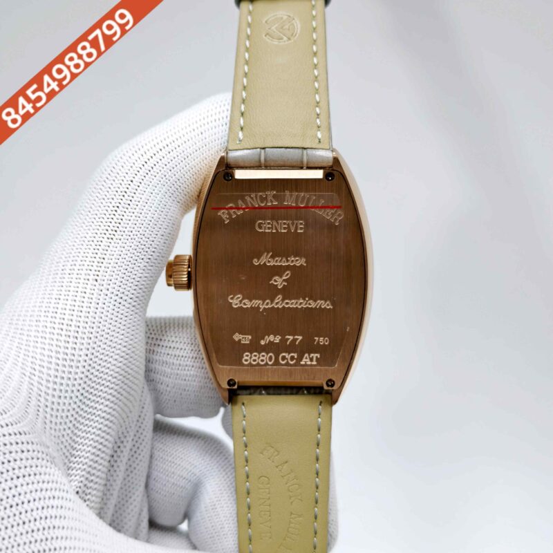 Franck Muller Casablanka Vegas Rose Gold Grey Dial Grey Leather Strap Swiss  Automatic Watch - Image 4