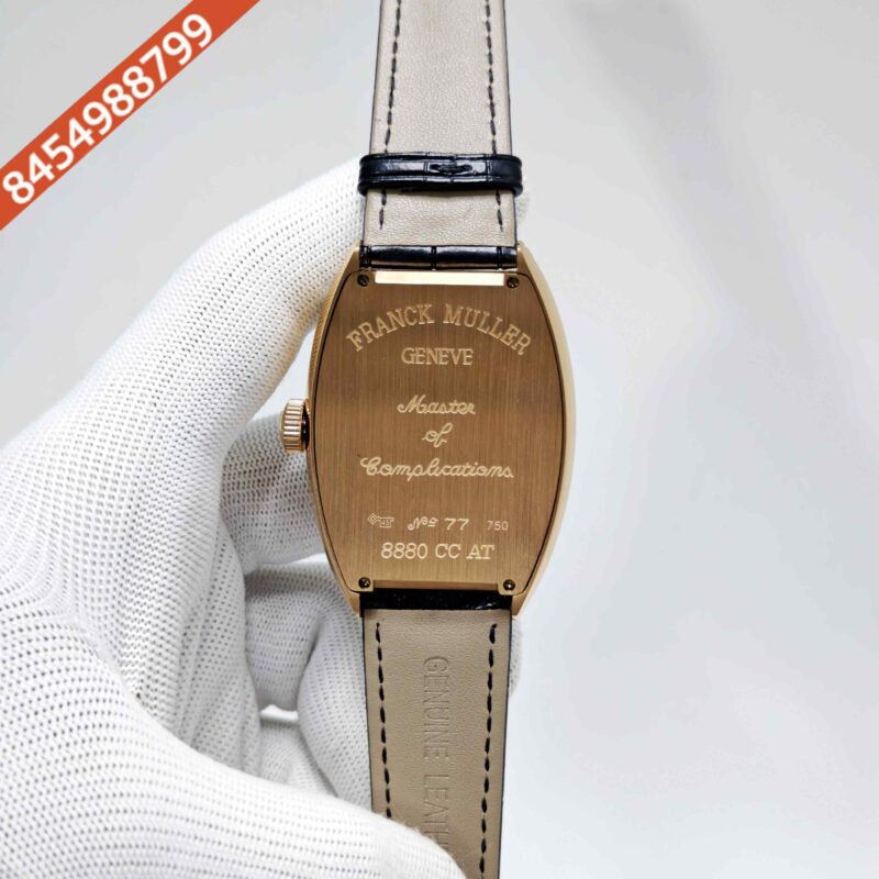 Frank Muller Grand Cintree Curvex Tourbillon White Dial Black Leather Strap Swiss Automatic Watch - Image 4