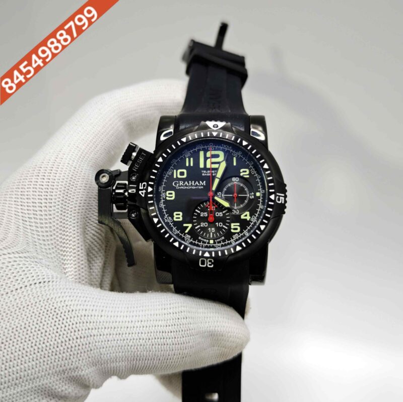 Graham Chronofighter Black Edition Rubber strap Swiss Watch
