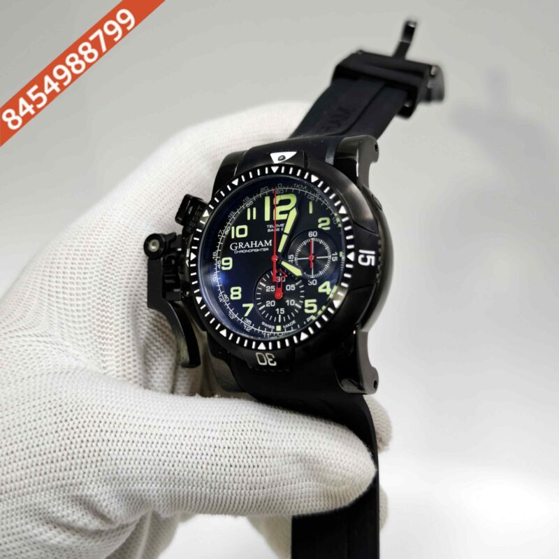 Graham Chronofighter Black Edition Rubber strap Swiss Watch - Image 2