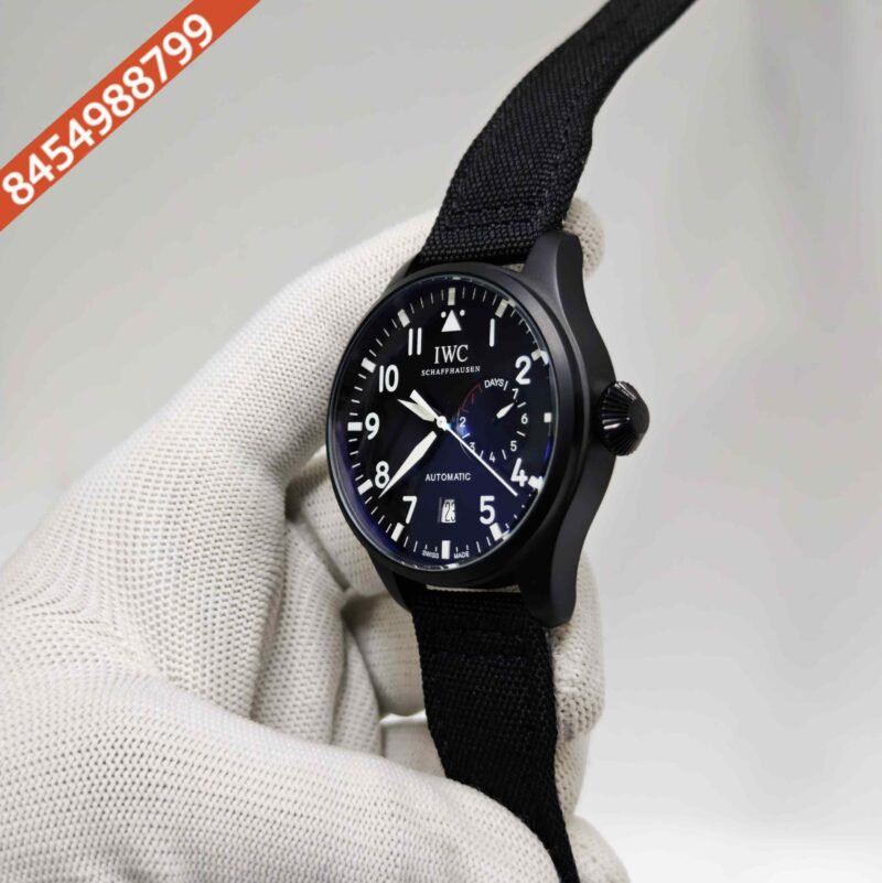 IWC Schaffhausen Big Pilot Top Gun Black Dial Black Nylon Strap Swiss Automatic Watch - Image 2