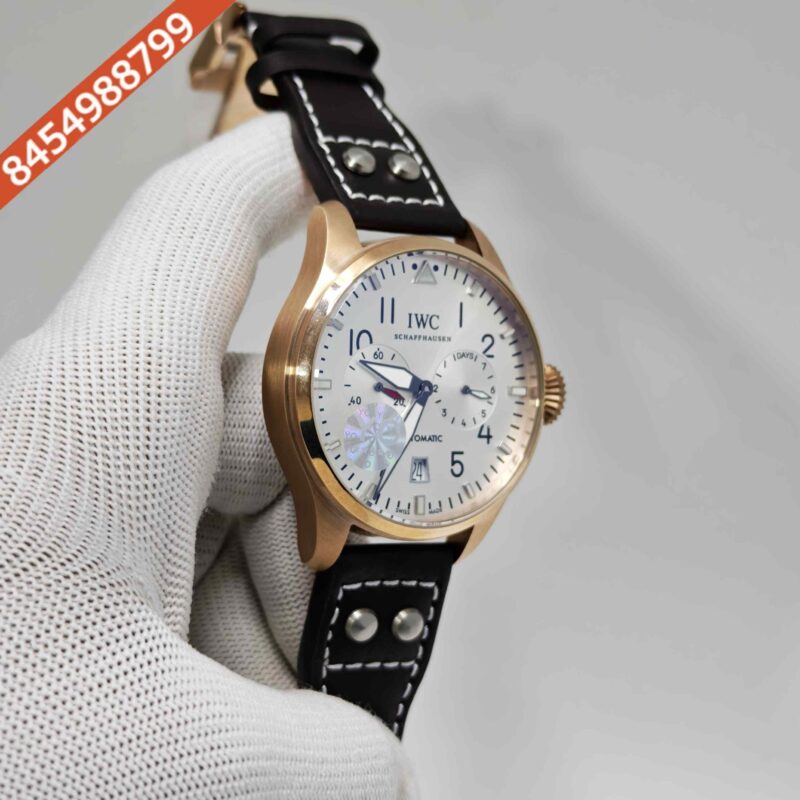 IWC Schaffhausen Big Pilot Top Gun Rose Gold White Dial Swiss Automatic Watch - Image 3