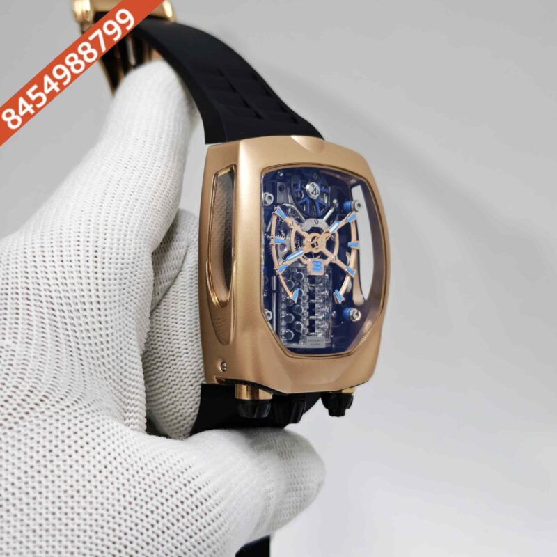 Jacob & Co. Bugatti Chiron Tourbillon Rose Gold Black Rubber Strap Swiss Automatic Watch - Image 3