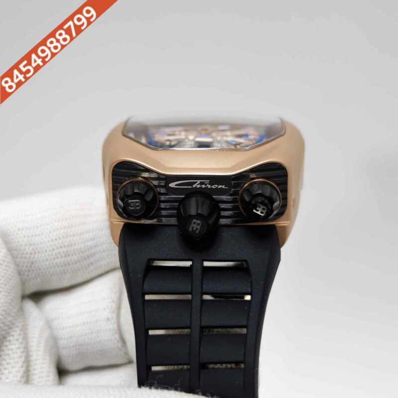 Jacob & Co. Bugatti Chiron Tourbillon Rose Gold Black Rubber Strap Swiss Automatic Watch - Image 5
