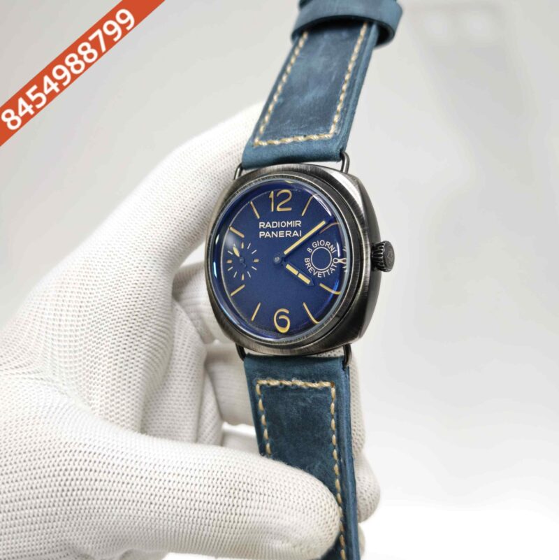 Luminor Panerai Radiomir Steel Blue Dial Blue Leather strap Swiss Automatic Watch - Image 2