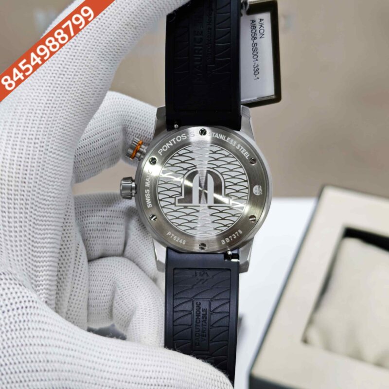 Maurice Lacroix Pontus S Diver Gold Case Black Dial Rubber Strap Swiss Automatic Watch - Image 4