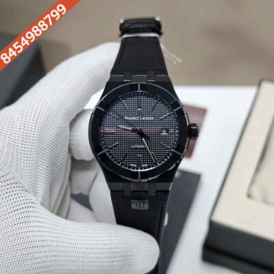 Maurice Lacroix Aikon Steel Black Dial Leather Strap Swiss Automatic Watch