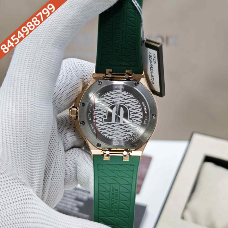 Maurice Lacroix Aikon Venturer Gold Green Dial Rubber Strap Swiss Automatic Watch - Image 4