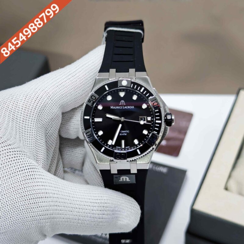 Maurice Lacroix Aikon Venturer Steel Black Dial Rubber Strap Swiss Automatic Watch