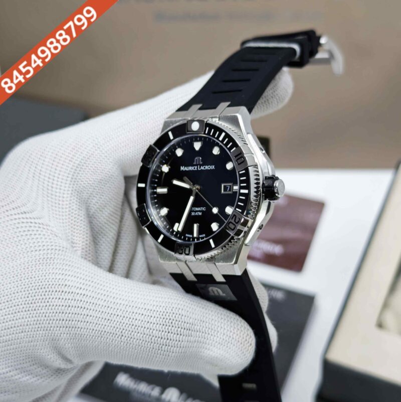 Maurice Lacroix Aikon Venturer Steel Black Dial Rubber Strap Swiss Automatic Watch - Image 2