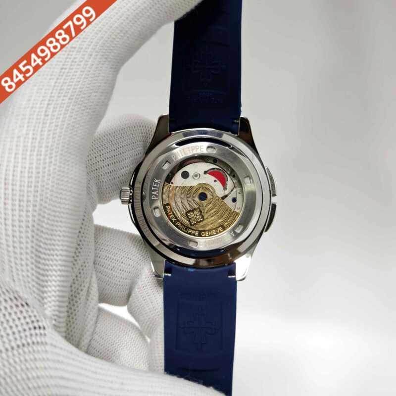 Patek Philippe Aquanaut Chronograph Steel Blue Dial Swiss Automatic Watch - Image 4