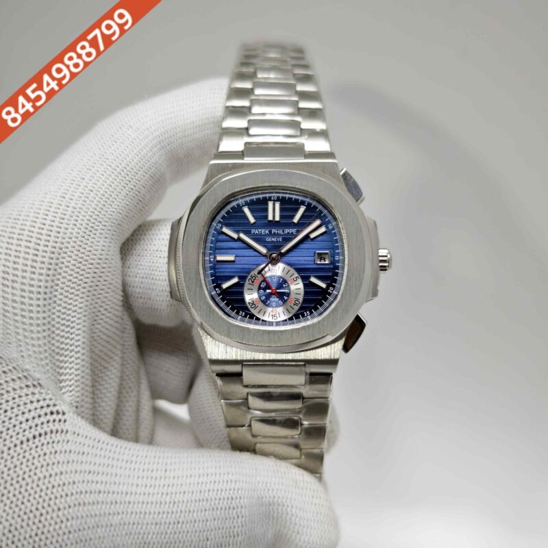 Patek Philippe Nautilus Blue Dial Stainless Steel  Strap Swiss Automatic Watch
