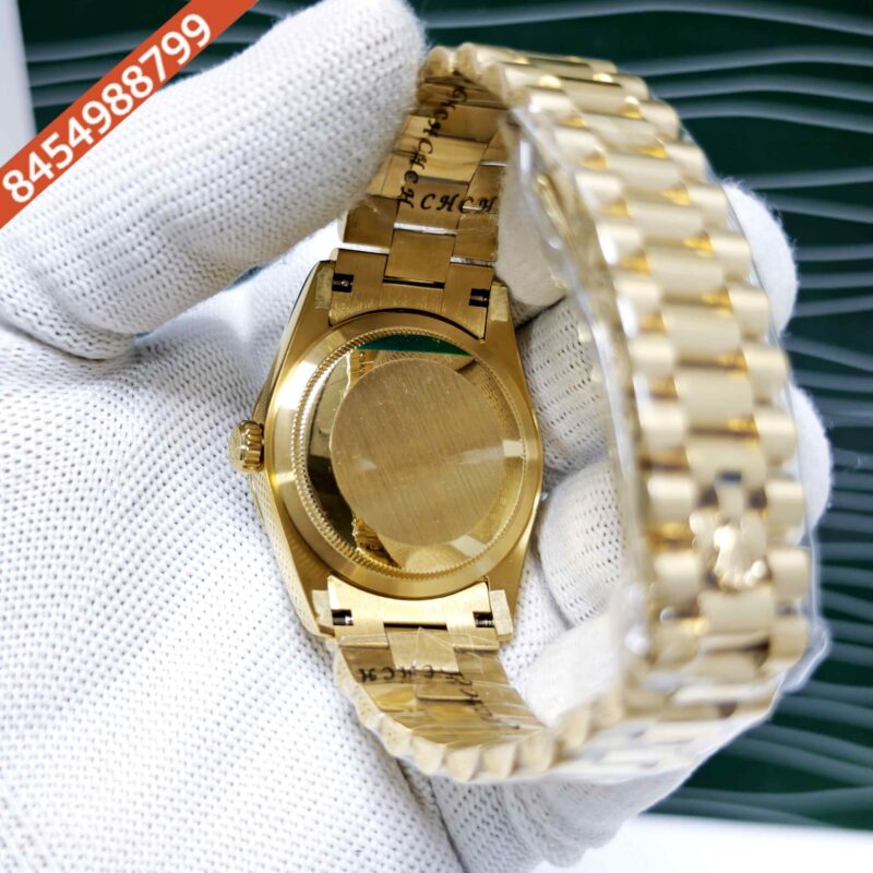 Rolex Day-Date Gold Diamond Dial Rainbow Sticks Swiss Atomatic Watch - Image 4
