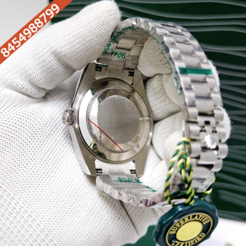Rolex Day-Date Steel Diamond Bezel Roman Marker Tiffany Dial Swiss Automatic Watch - Image 4