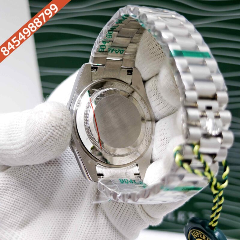 Rolex Day-Date Steel Diamond Bezel Stick Marker White Dial Swiss Automatic Watch - Image 4