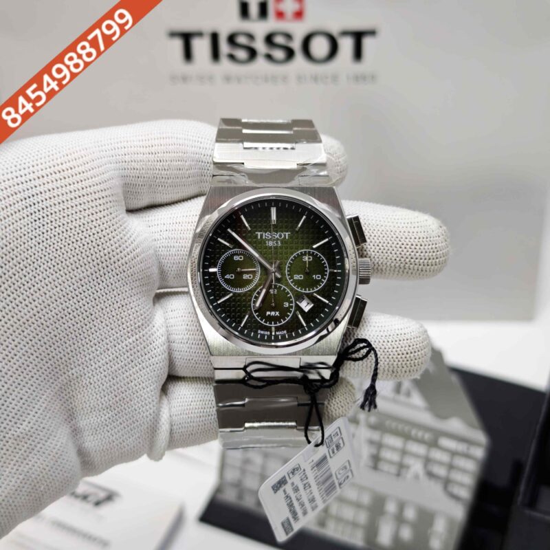 Tissot 1853 T-Classic PRX Chronograph Steel Green Dial Store Quality Swiss Automatic Watch