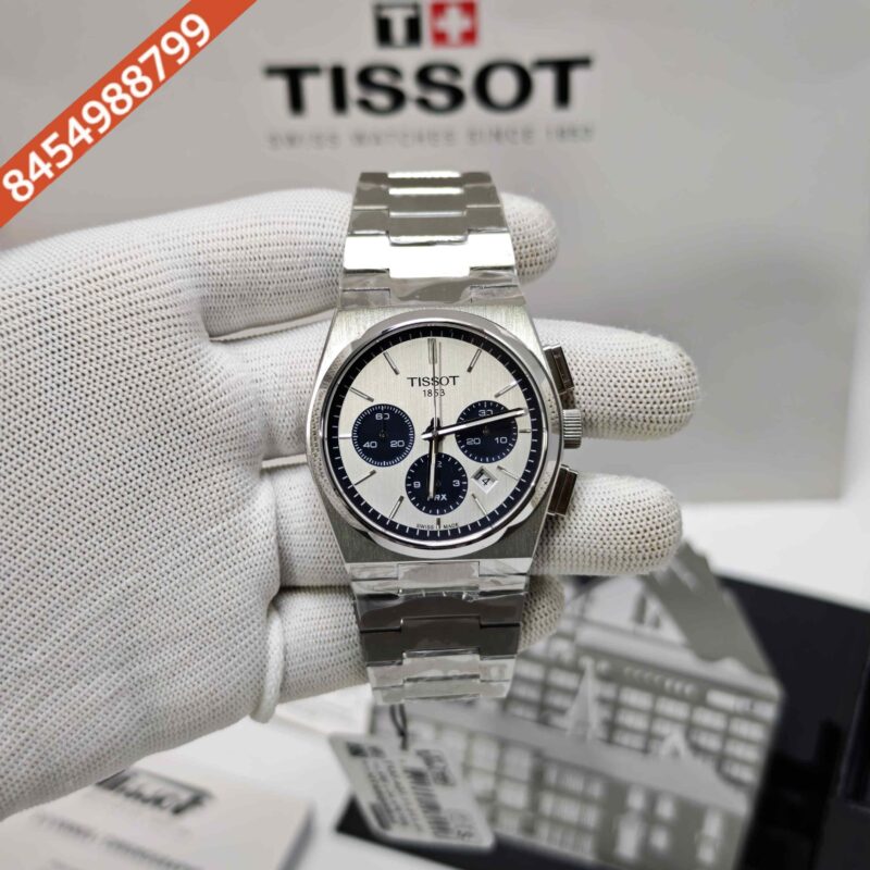 Tissot 1853 T-Classic PRX Chronograph Steel White Dial Store Quality Swiss Automatic Watch