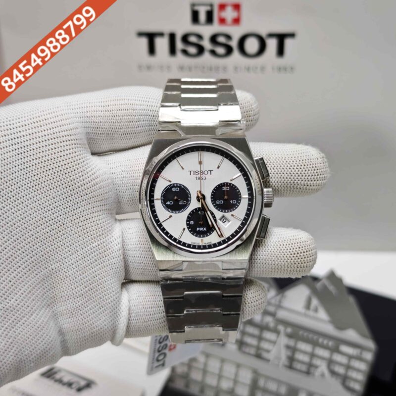 Tissot 1853 T-Classic PRX Steel Chronograph Rose Gold Sticks White Dial Store Quality Swiss Automatic Watch