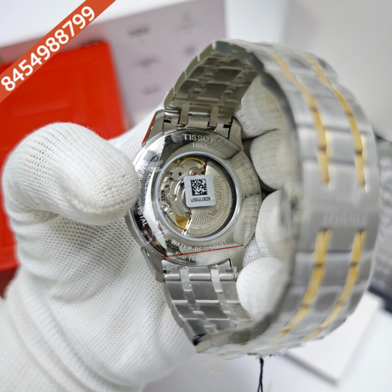 Tissot Chemin Des Tourelles Powermatic 80 Gold White Dial Dual Tone Store Quality Swiss Automatic Watch - Image 4