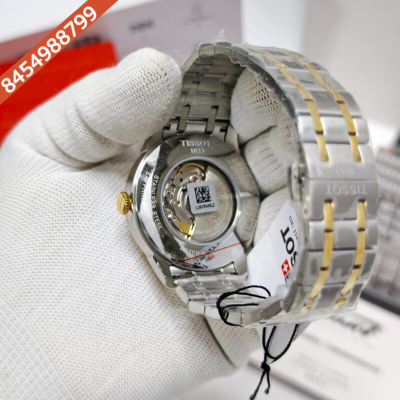 Tissot Chemin des Tourelles Powermatic 80 Gold White Dial Dual Tone Store Quality Swiss Automatic Watch - Image 4