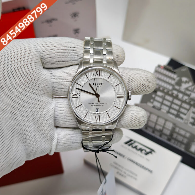 Tissot Chemin des Tourelles Powermatic 80 Steel White Dial Roman Marker Store Quality Swiss Automatic Watch - Image 2