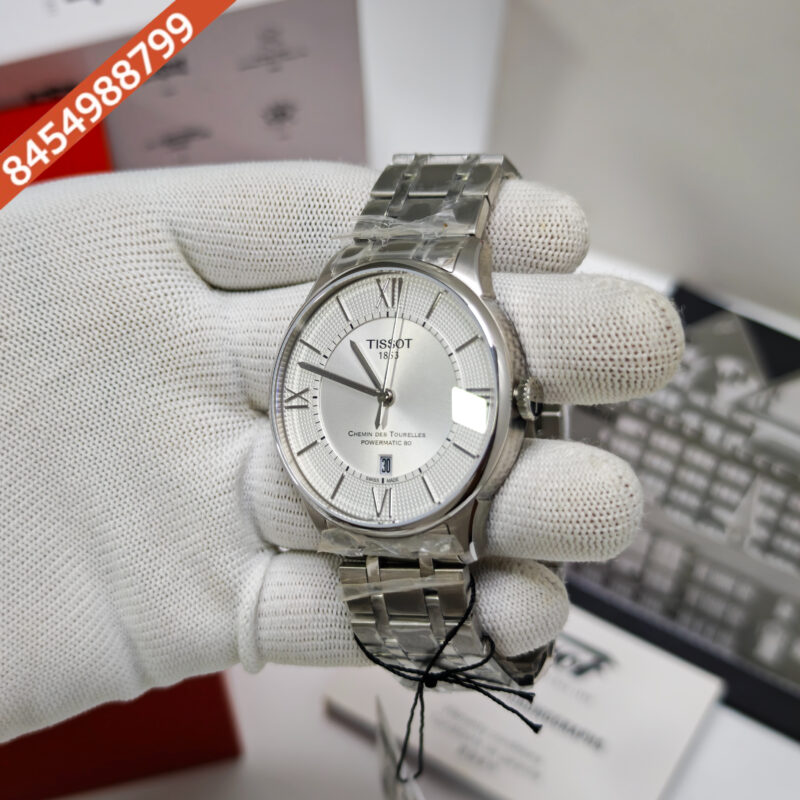 Tissot Chemin des Tourelles Powermatic 80 Steel White Dial Roman Marker Store Quality Swiss Automatic Watch - Image 3