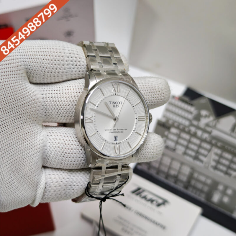 Tissot Chemin des Tourelles Powermatic 80 Steel White Dial Roman Marker Store Quality Swiss Automatic Watch - Image 4