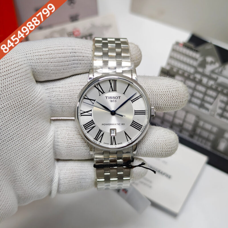 Tissot T-Classic Carson Premium Powermatic 80 Steel Roman marker White Dail Store Quality Swiss Automatic Watch - Image 2