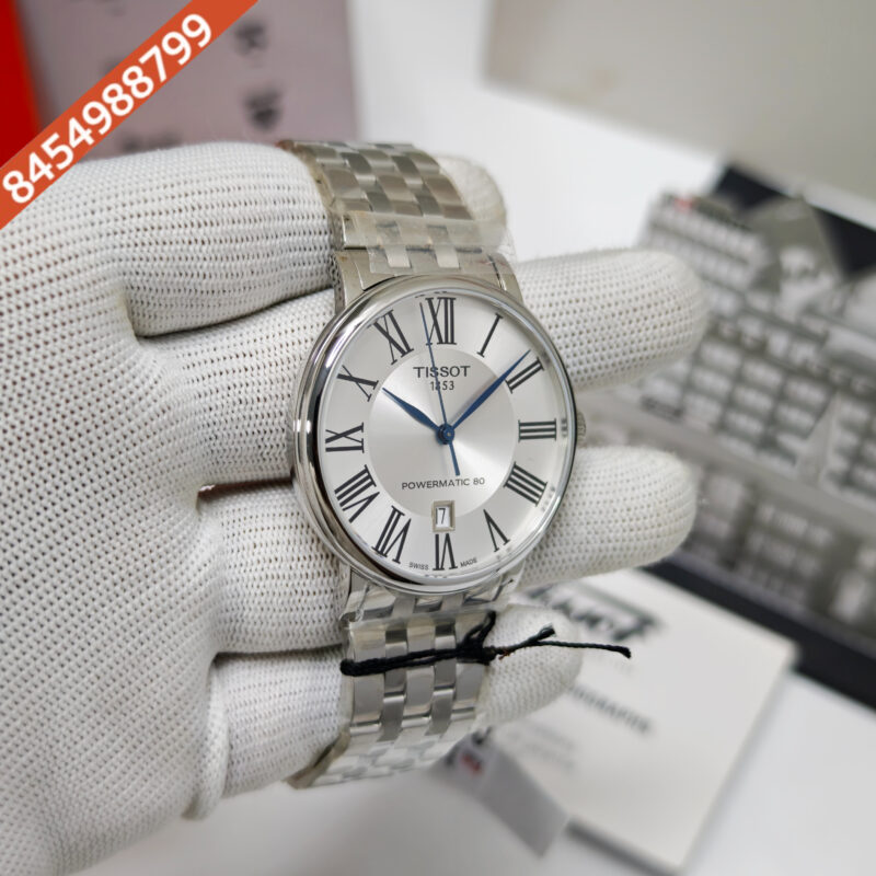 Tissot T-Classic Carson Premium Powermatic 80 Steel Roman marker White Dail Store Quality Swiss Automatic Watch - Image 4