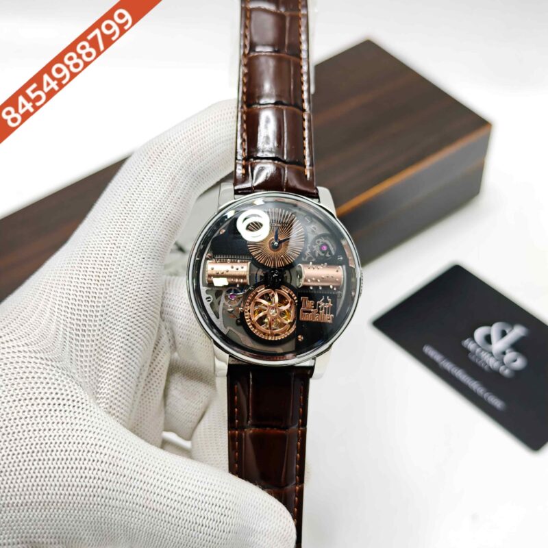 Jacob & Co. Opera Godfather Musical Steel Brown Leather Strap Swiss Automatic Watch