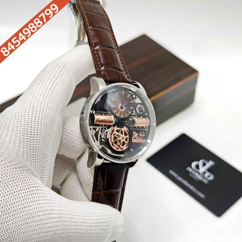 Jacob & Co. Opera Godfather Musical Steel Brown Leather Strap Swiss Automatic Watch - Image 3