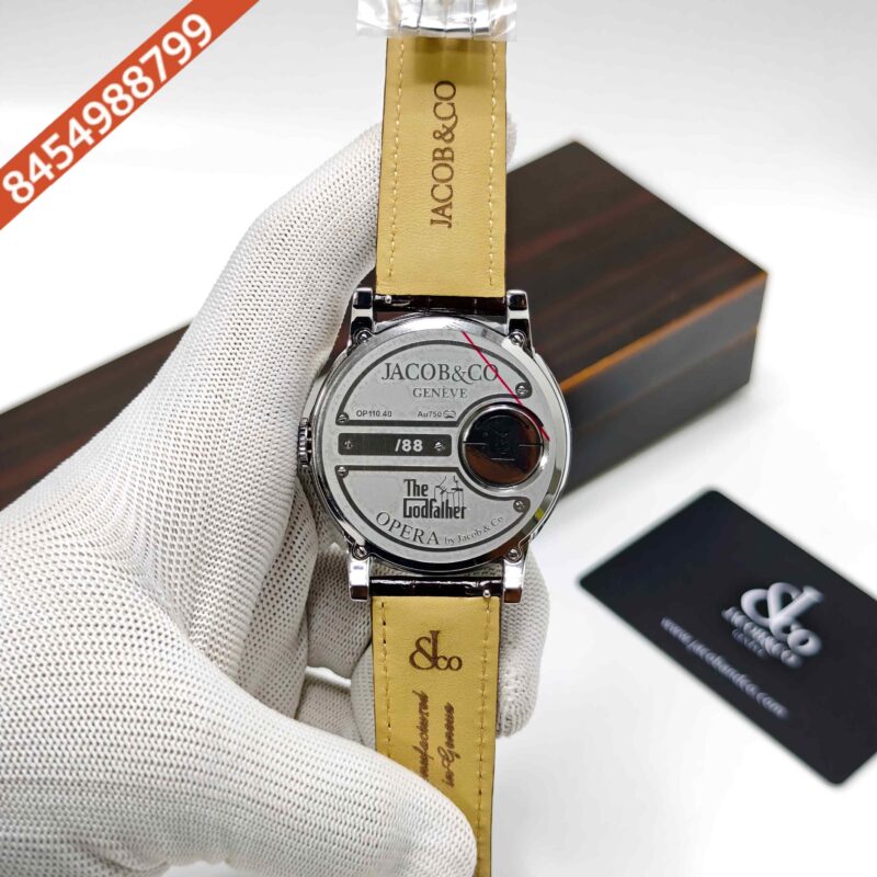 Jacob & Co. Opera Godfather Musical Steel Brown Leather Strap Swiss Automatic Watch - Image 4