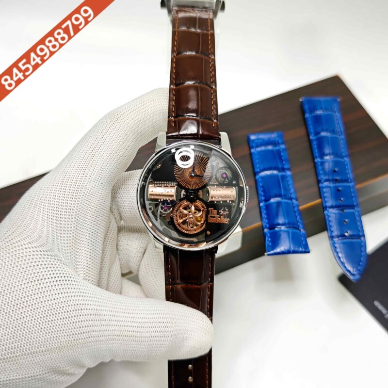 Jacob & Co. Opera Godfather Musical Steel Brown Leather Strap Swiss Automatic Watch - Image 5
